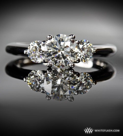 Engagement Ring WhiteFlash, 'Trois Brilliant' 3Stone Diamond Setting