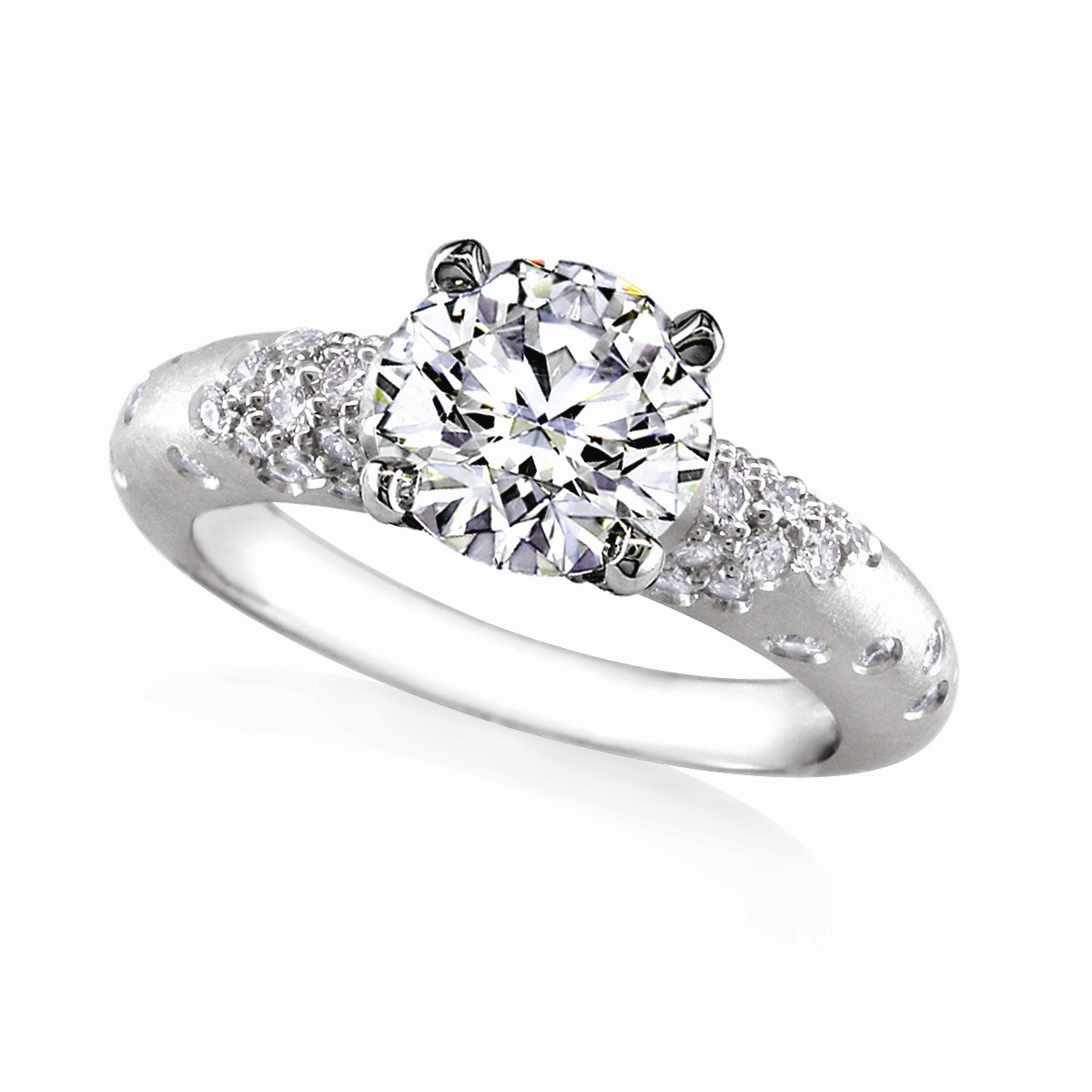 Engagement Ring WhiteFlash, "Champagne" Pave Diamond Setting