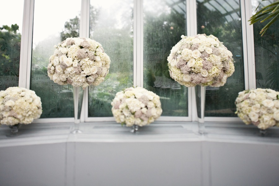 romantic wedding reception flowers topiary centerpieces