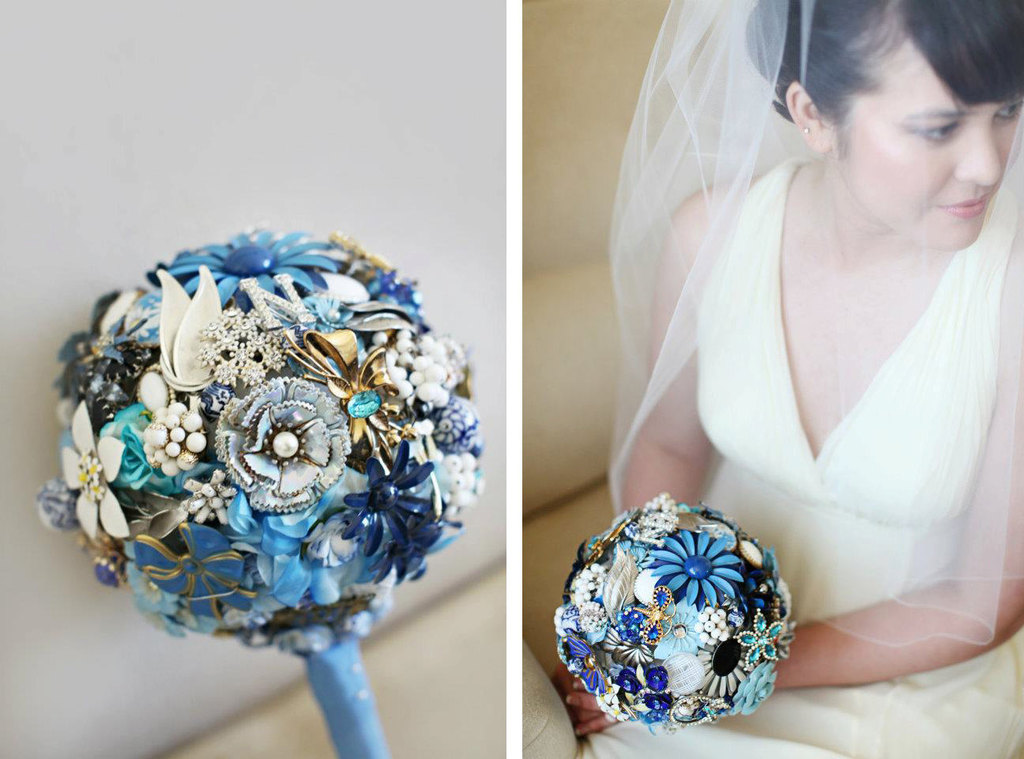 wedding flower alternatives bridal bouquets from Etsy something blue