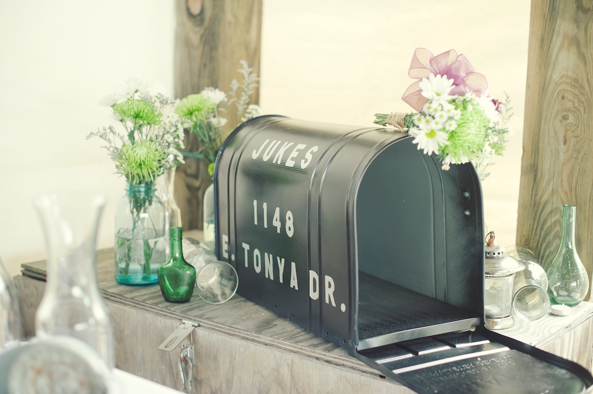 elegant rustic wedding real wedding photos unique card holder | OneWed.com