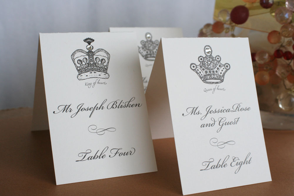 handmade wedding escort cards Etsy wedding stationery fit for a royal