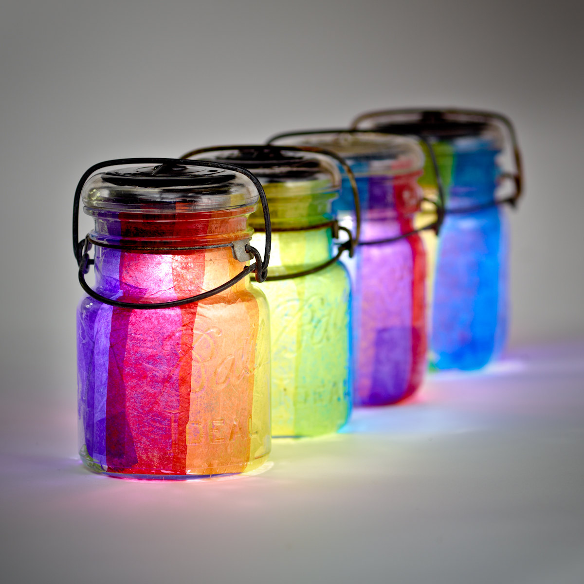 rainbow wedding inspiration colorful mason jars