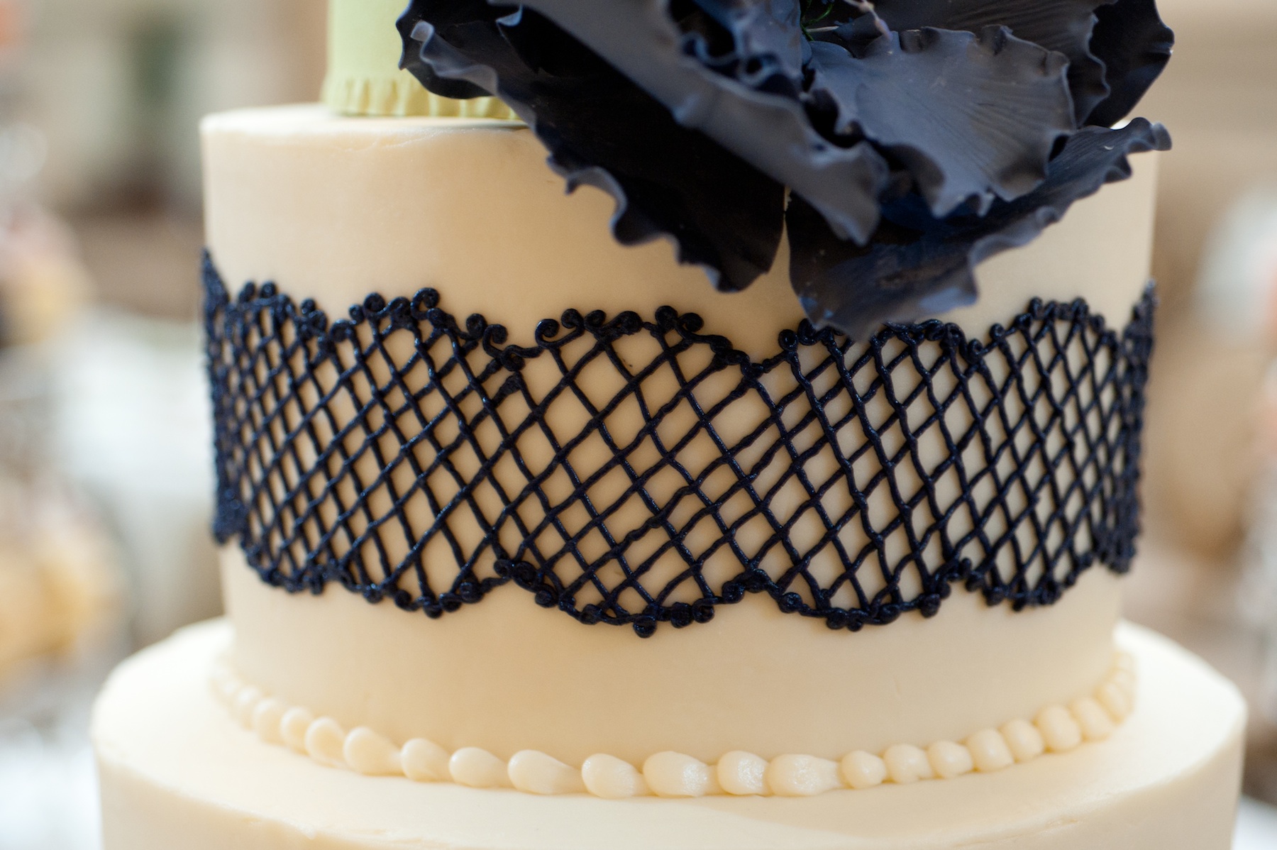 Richmond Virginia wedding cake details navy