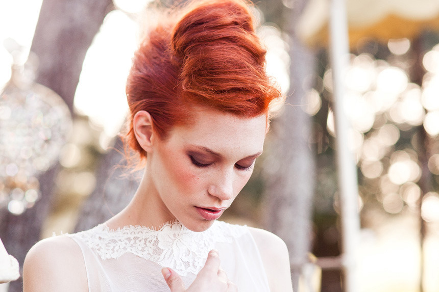 romantic wedding hair makeup inspiration 15 OneWed.com