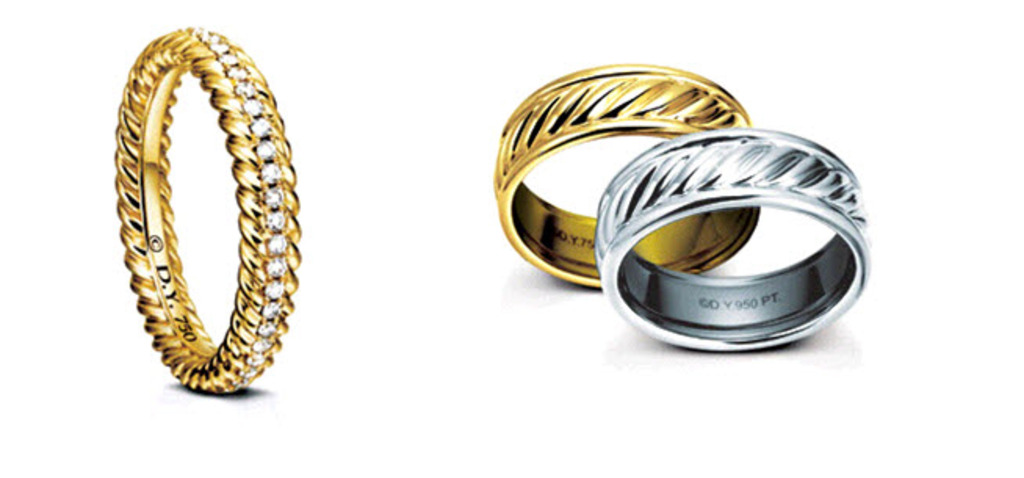 stunning engagement rings with crossover bands yellow gold and platinum from david yurman - David Yurman Mens Wedding Rings stunning engagement rings with crossover bands yellow gold and platinum from david yurman - David Yurman Mens Wedding Rings