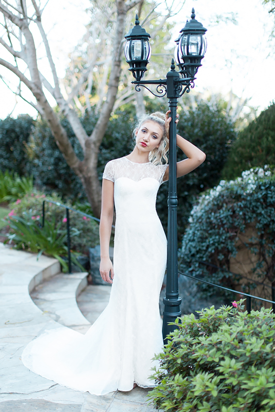 Brooke Wedding Dress with Lace Bodice and Capped Sleeves