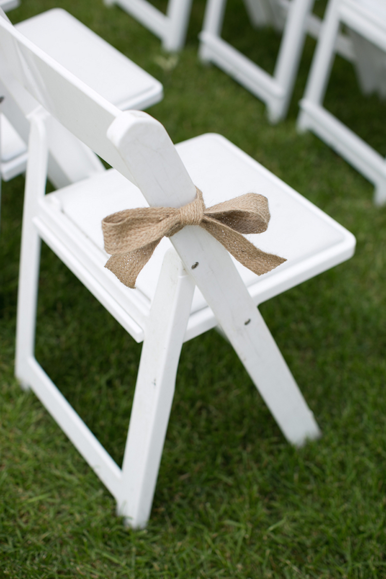 Burlap Bow on Ceremony Chairs