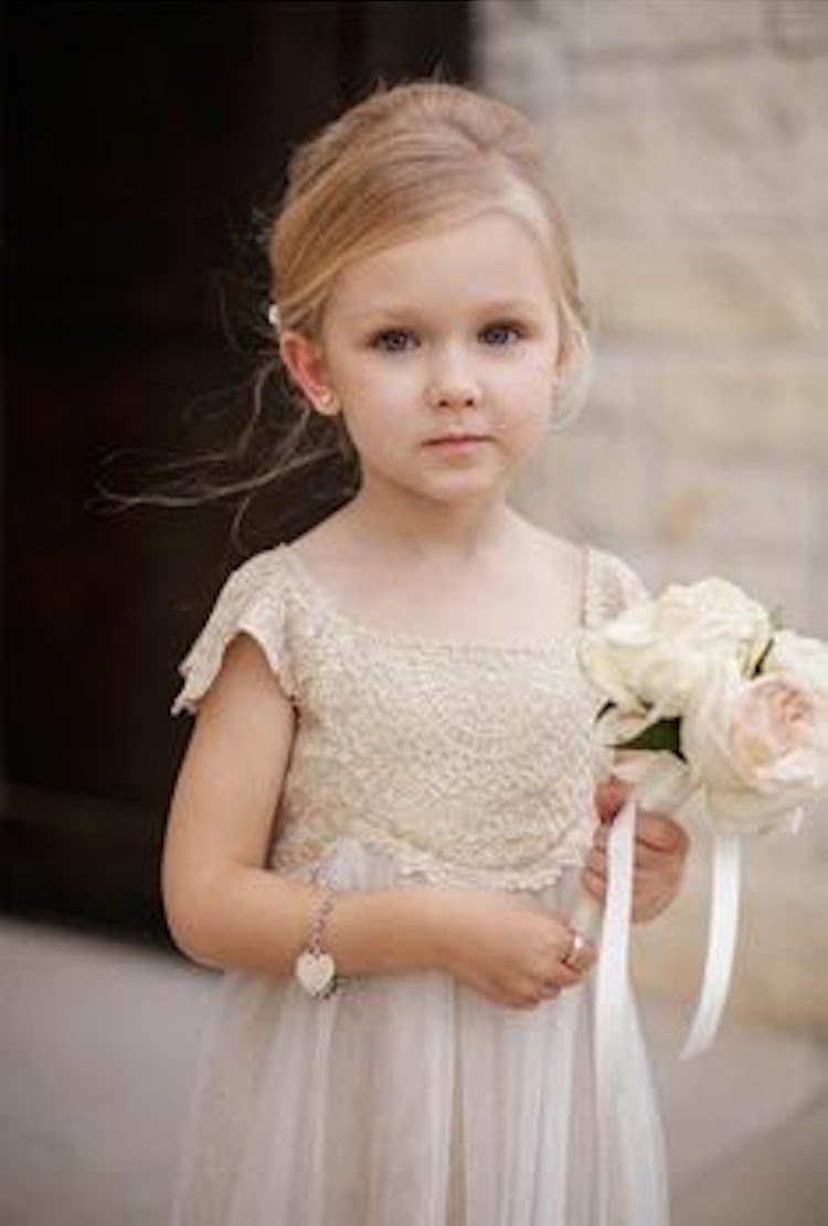 Cute Flower Girl Dress with Lace Bodice