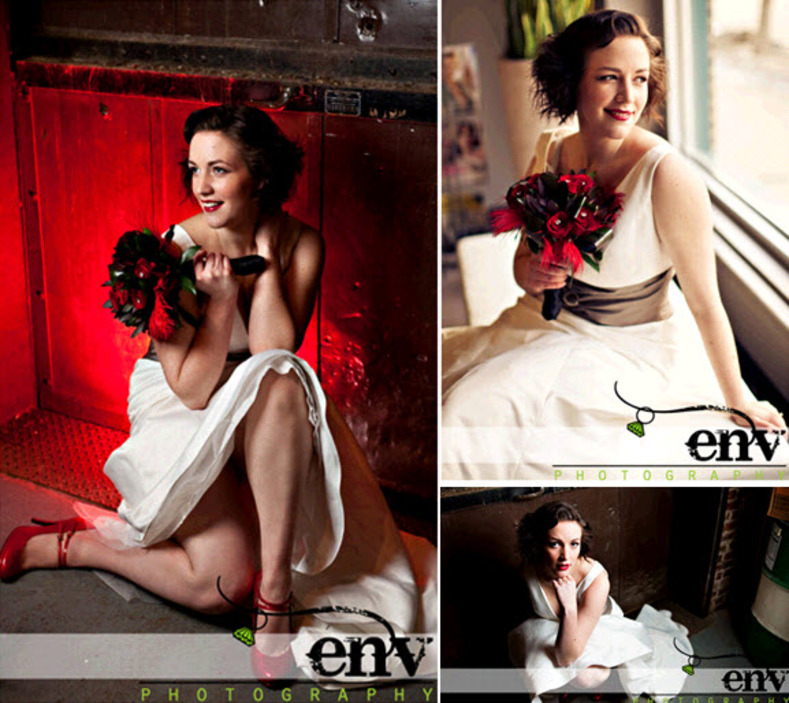 White wedding dress and red shoes White wedding dress and red shoes