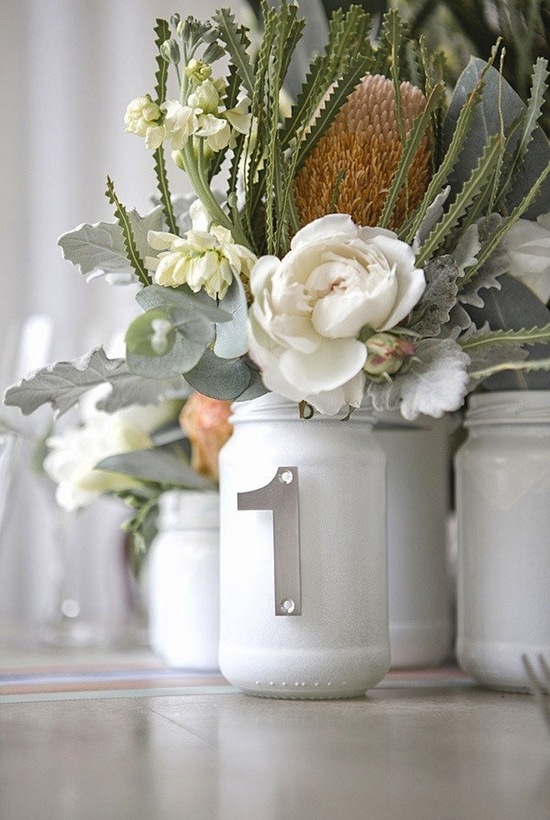 Table Number Mason Jar