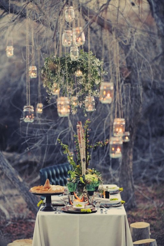 Hanging Mason Jars On Onewed Haning Lights
