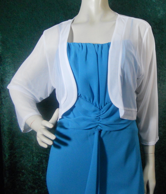 White Chiffon Bolero Jacket