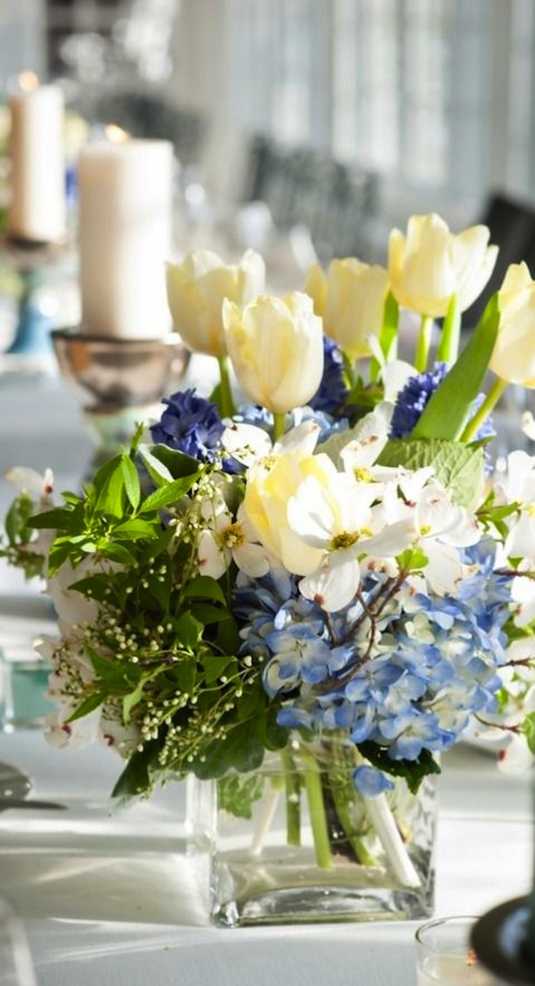 Blue and White Centerpieces