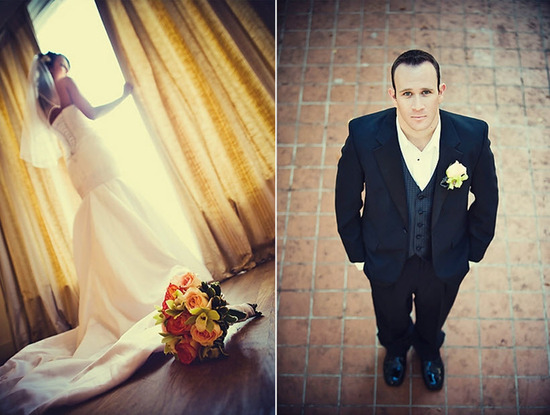 Navy Suits and Yellow Bridesmaid Dresses