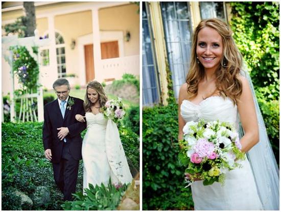 Father Of The Bride Walks Beautiful Bride In White Strapless
