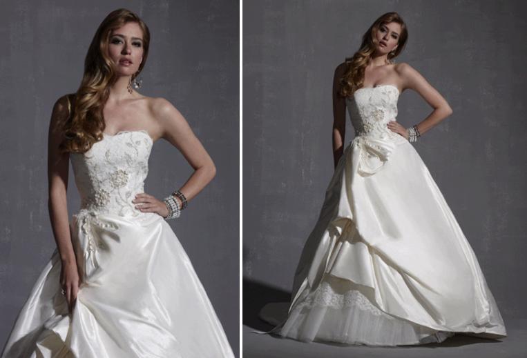 Strapless Wedding Dress with Embroidered Bodice