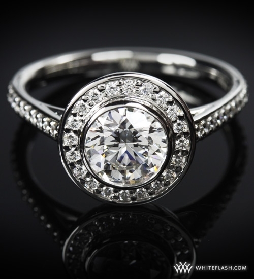 WhiteFlash engagement ring, Halo Prong Diamond Setting