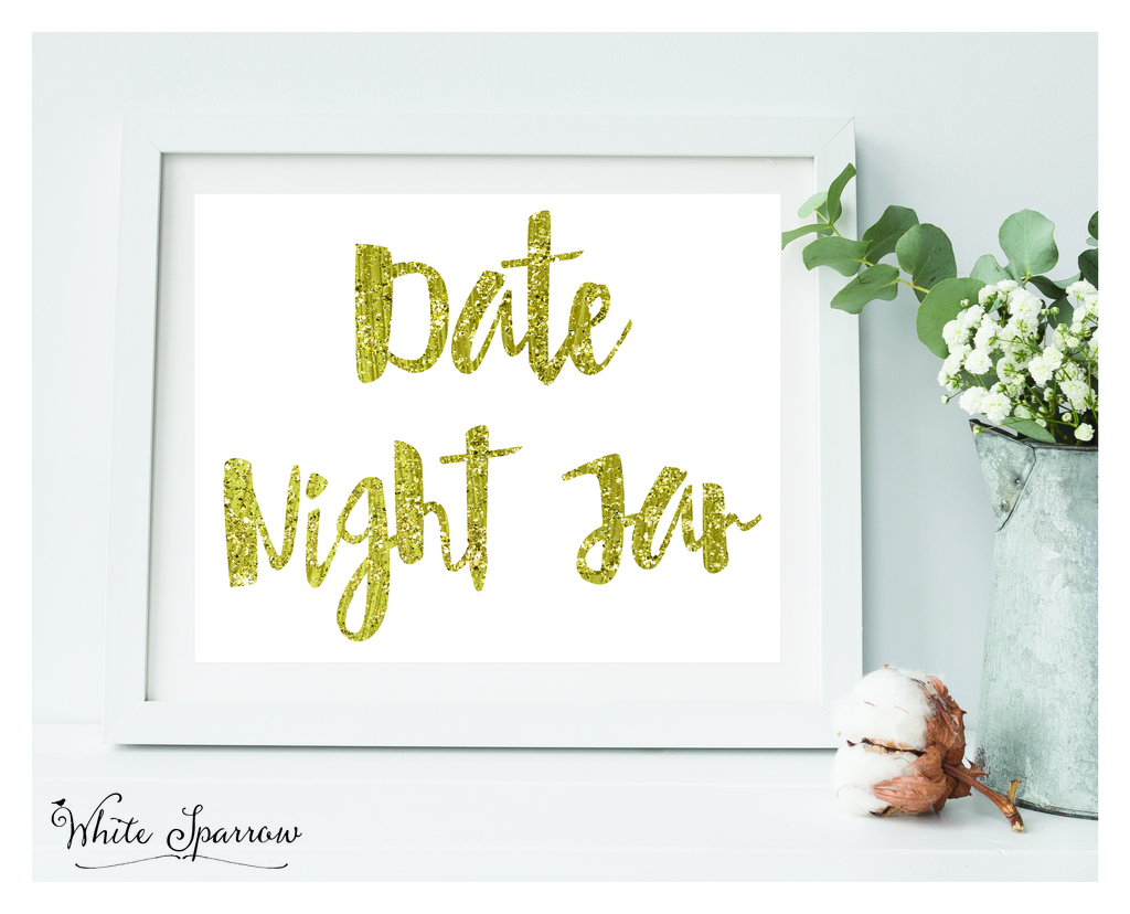 Bridal Shower Gold Date Night Jar Sign