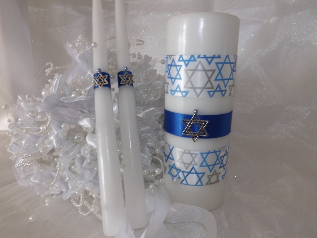Star of David Unity Wedding Candle