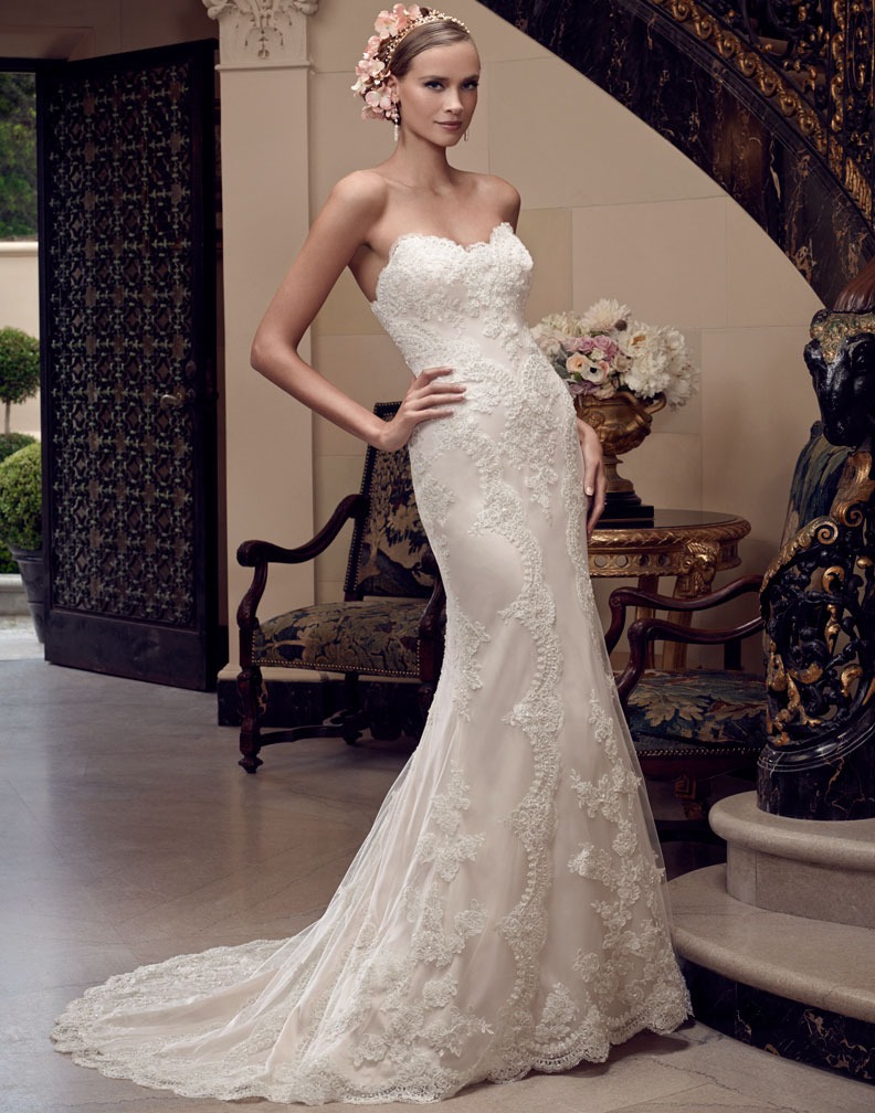 Beaded Strapless Wedding dress