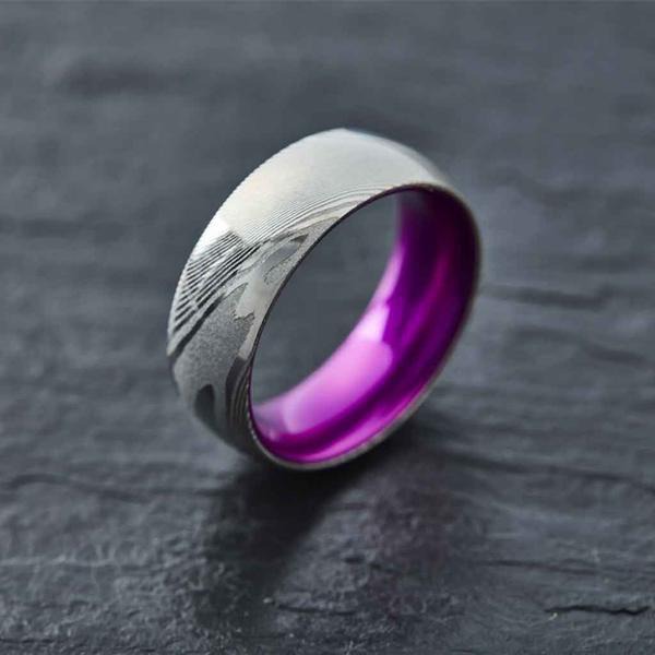 Damascus Steel in Purple