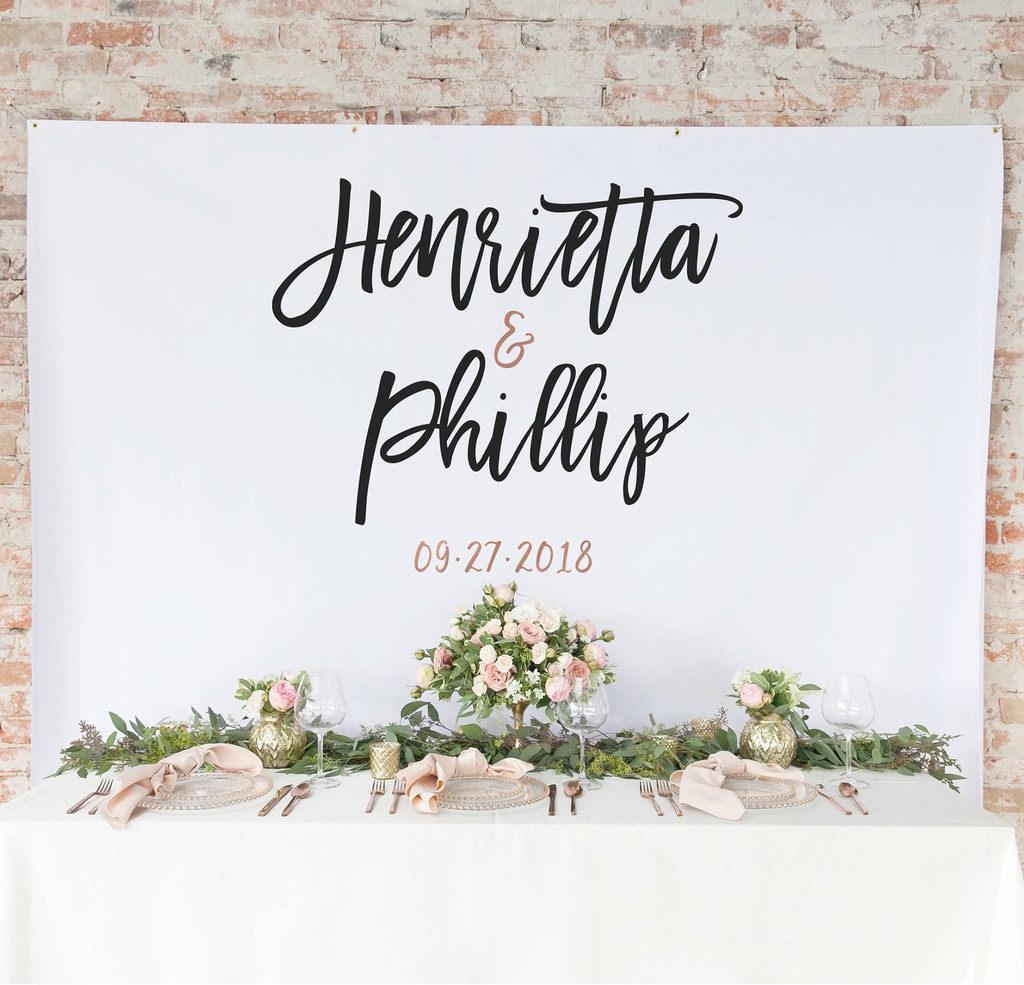 Modern Rose Gold Wedding Backdrop
