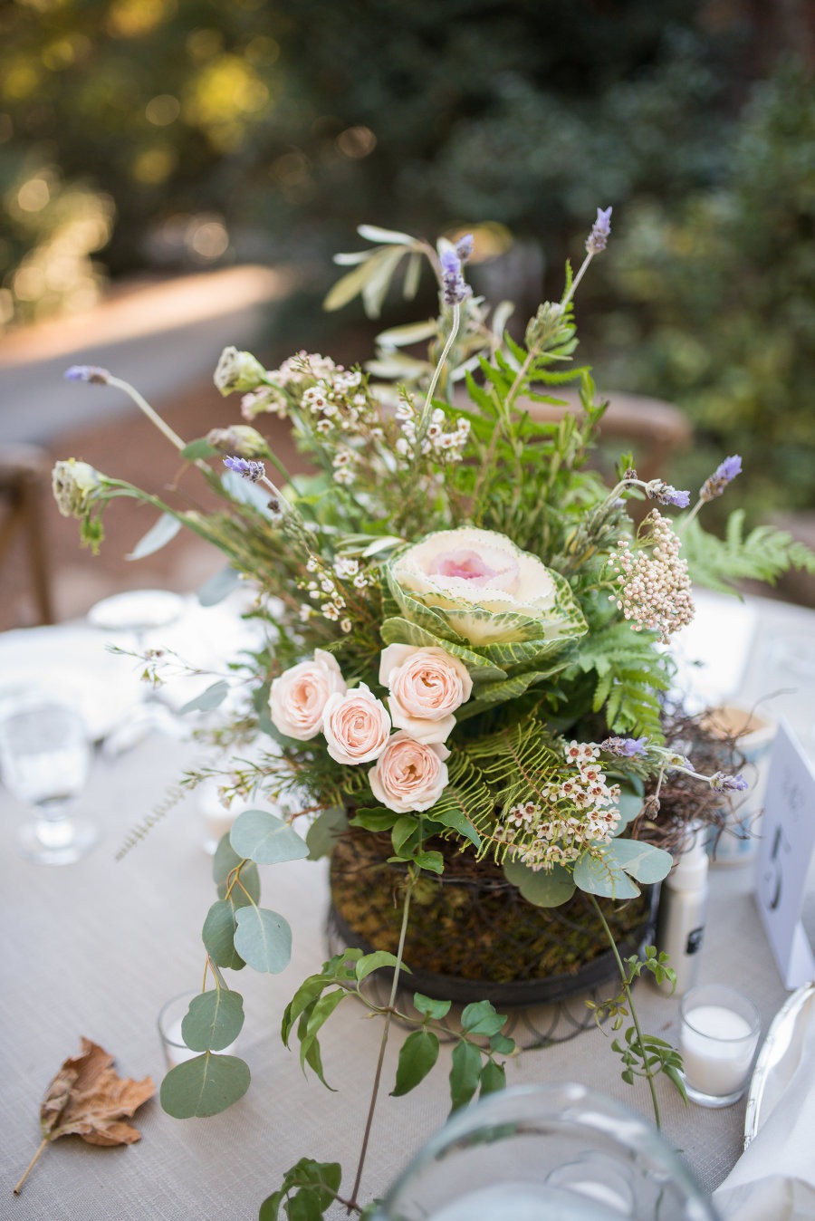 Centerpiece with lavender