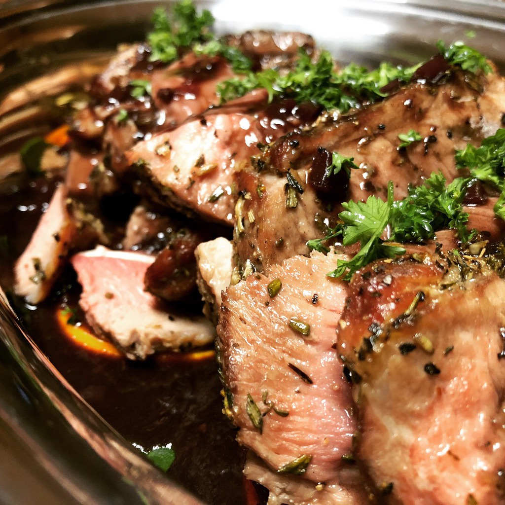 Pork Roast w/ Red Wine Reduction Sauce