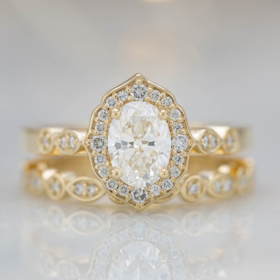 Classic Vintage Inspired Floral Engagement Ring And Band Classic Vintage Inspired Floral Engagement Ring And Band