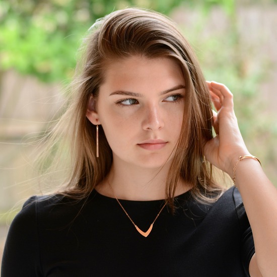 Rose Gold Bar Earrings