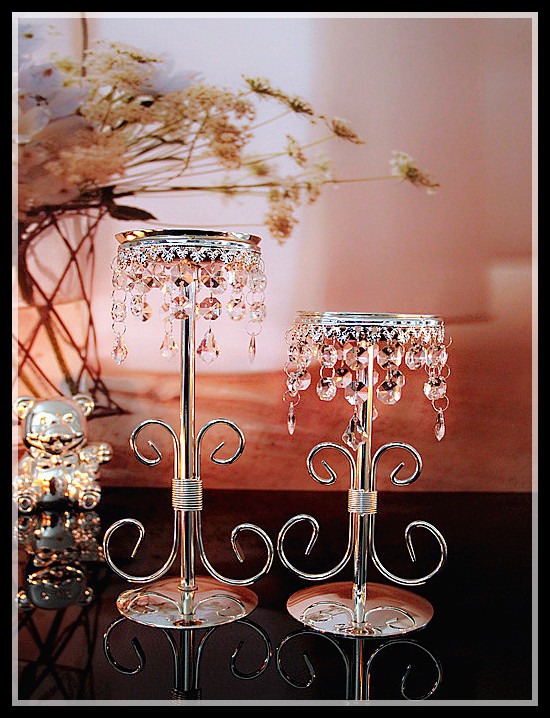 Set Crystal Candle Holder Centerpiece Wedding