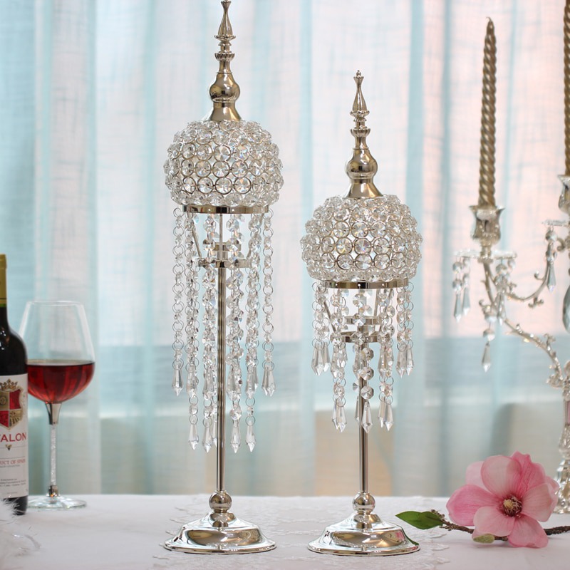 Set Of Wedding Crystal Palace Candle Holder Set Centerpiece