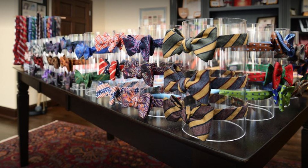 A variety of handmade bowties in the R. Hanauer store.