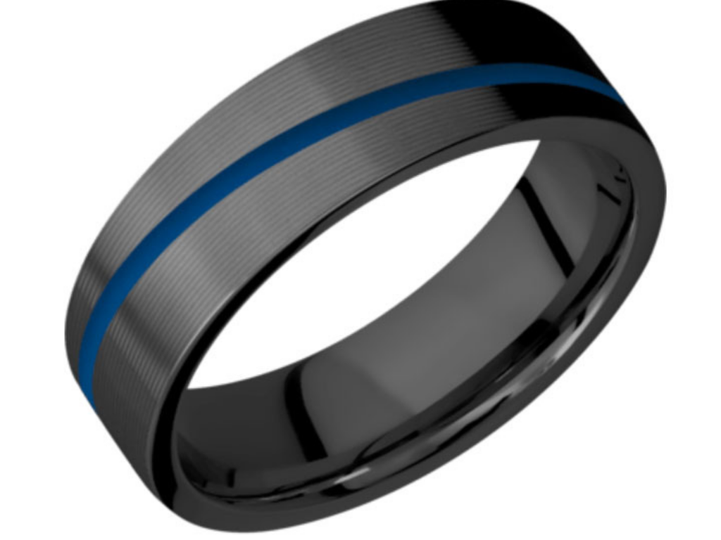 Thin Blue Line Wedding Ring