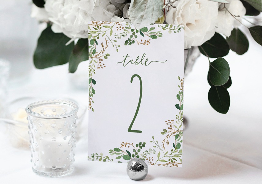 rustic chic wedding table numbers printable