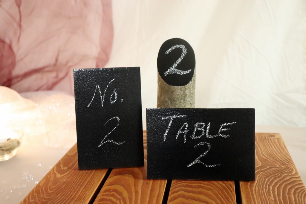 Chalkboard table top signs