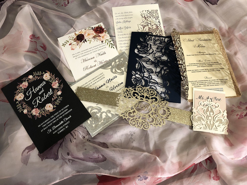 laser cut invitations and jackets