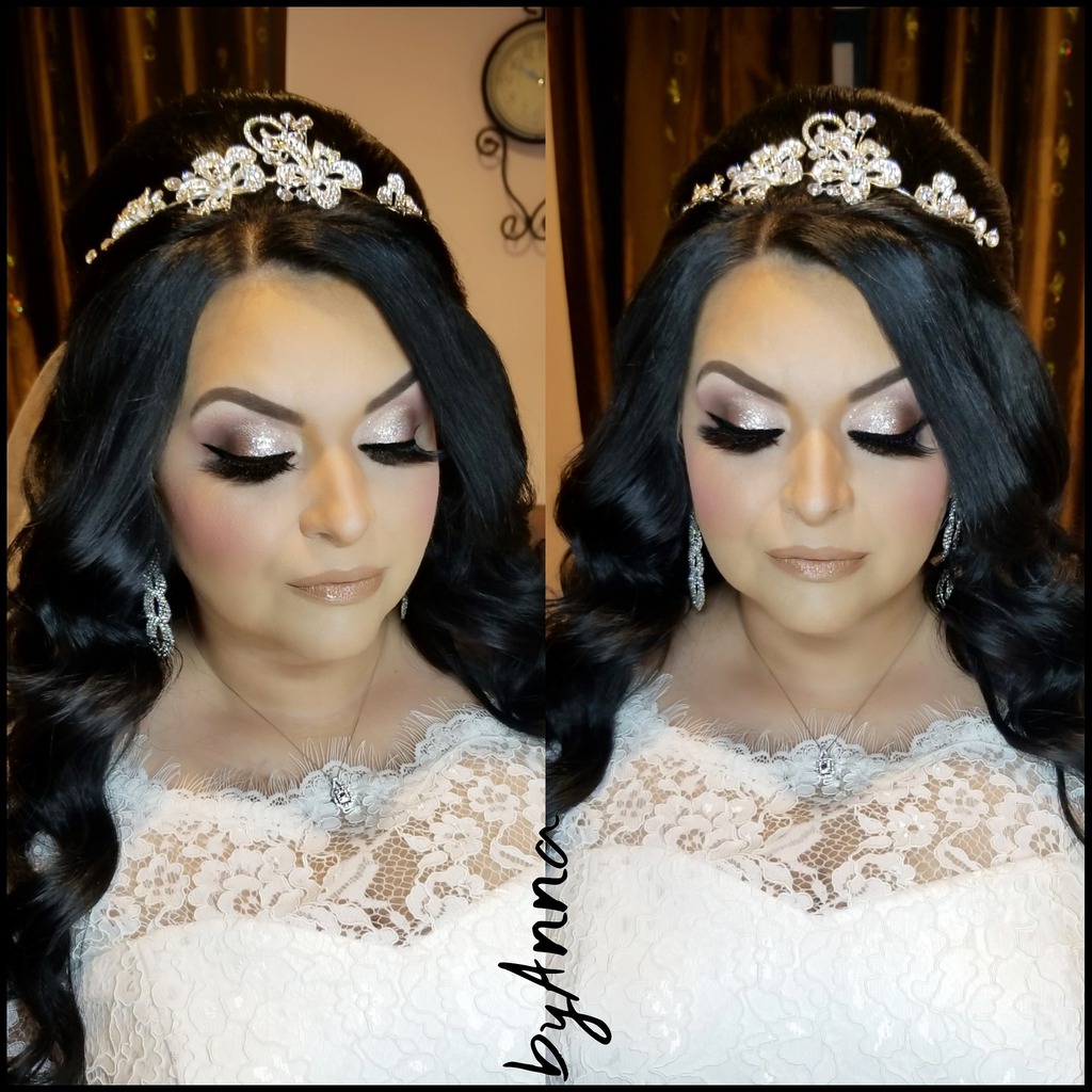 Glamorous Bridal Makeup and Hair Styling with extensions