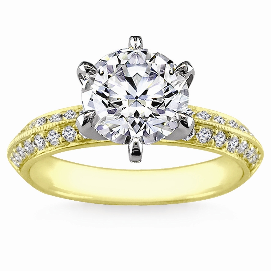 Engagement Ring WhiteFlash, Pave KnifeEdge Diamond Setting