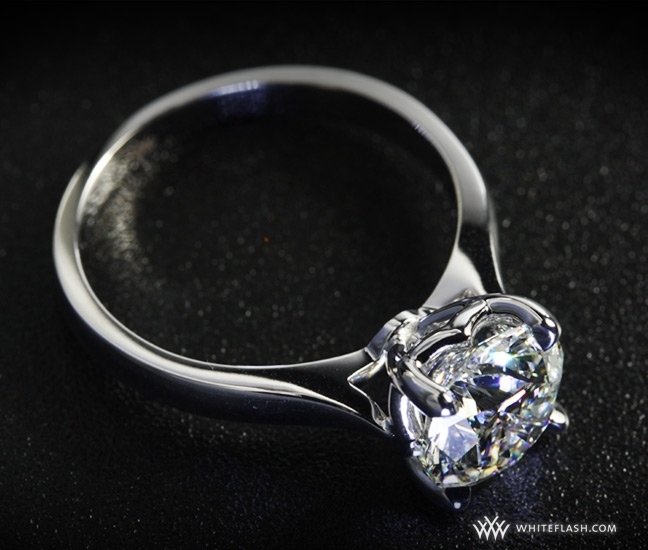 Engagement Ring WhiteFlash, Sleek Line Pave Diamond Setting