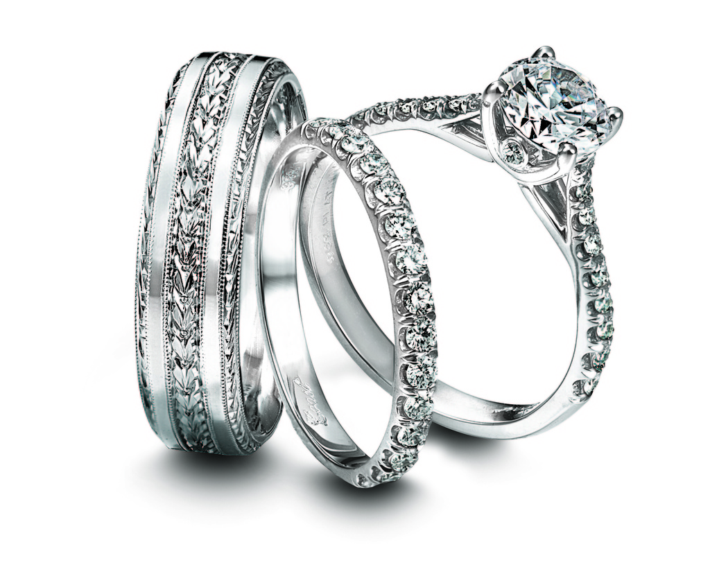 Wedding Bands Coast Diamond's Diamond Fishtail and Platinum Ring Set