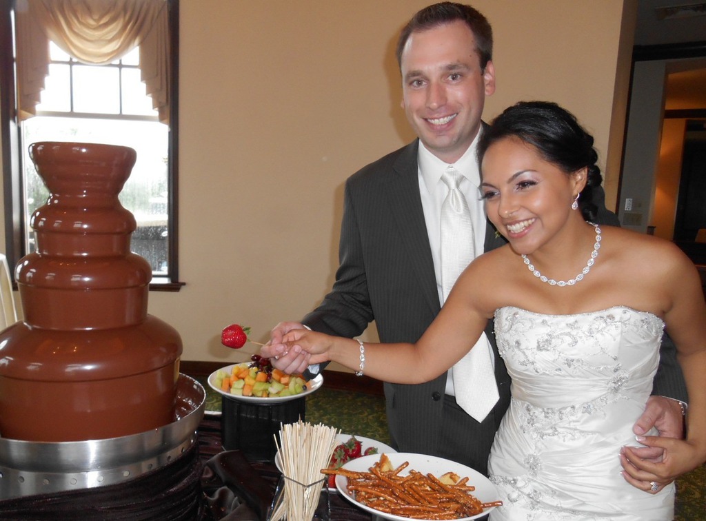Newly Weds dip at the chocolate fountain
