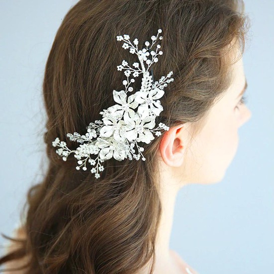 silver wedding headpiece