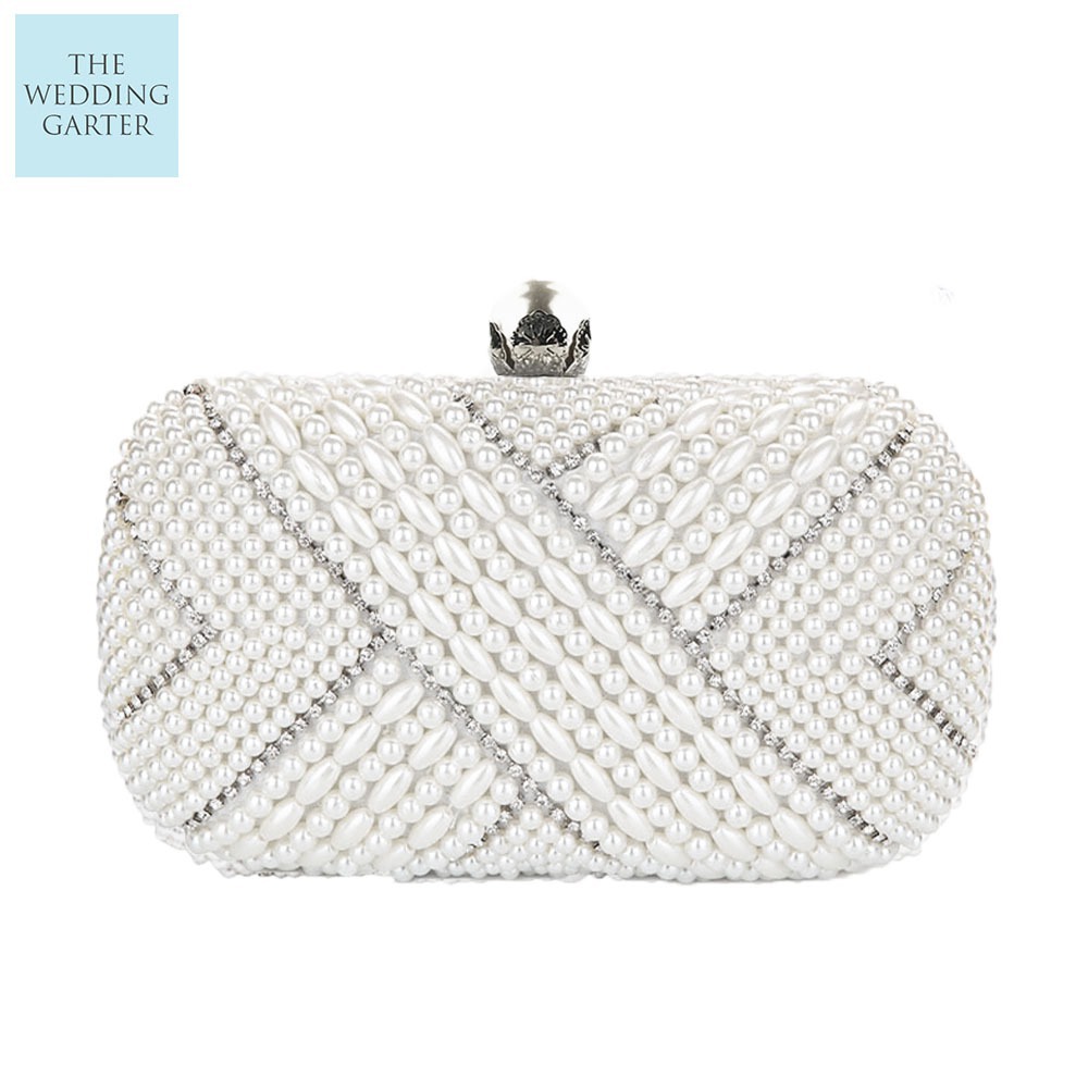 bridal pearl clutch