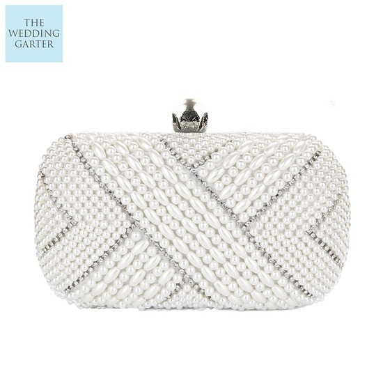 pearl bridal clutch