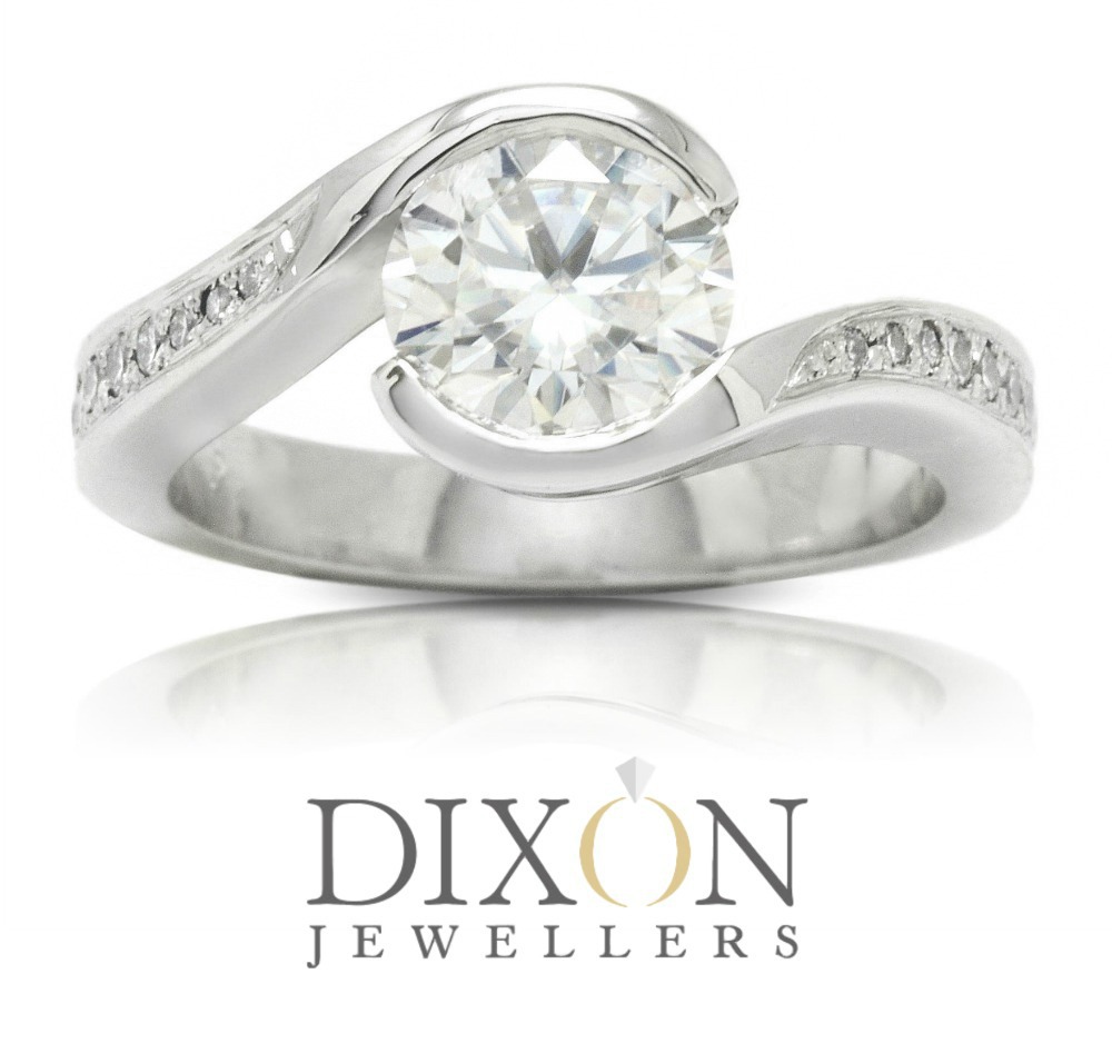 Moissanite Bypass Style Engagement Ring