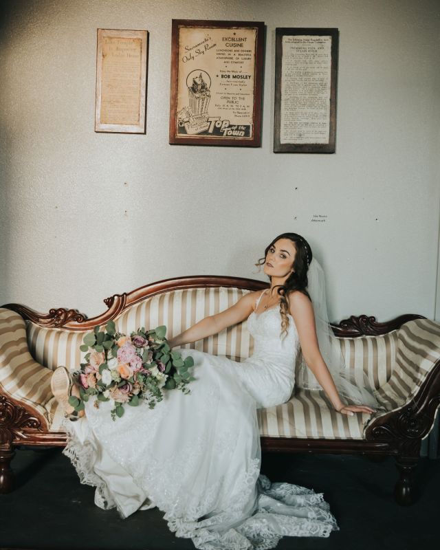 Bride on Vintage Sofa