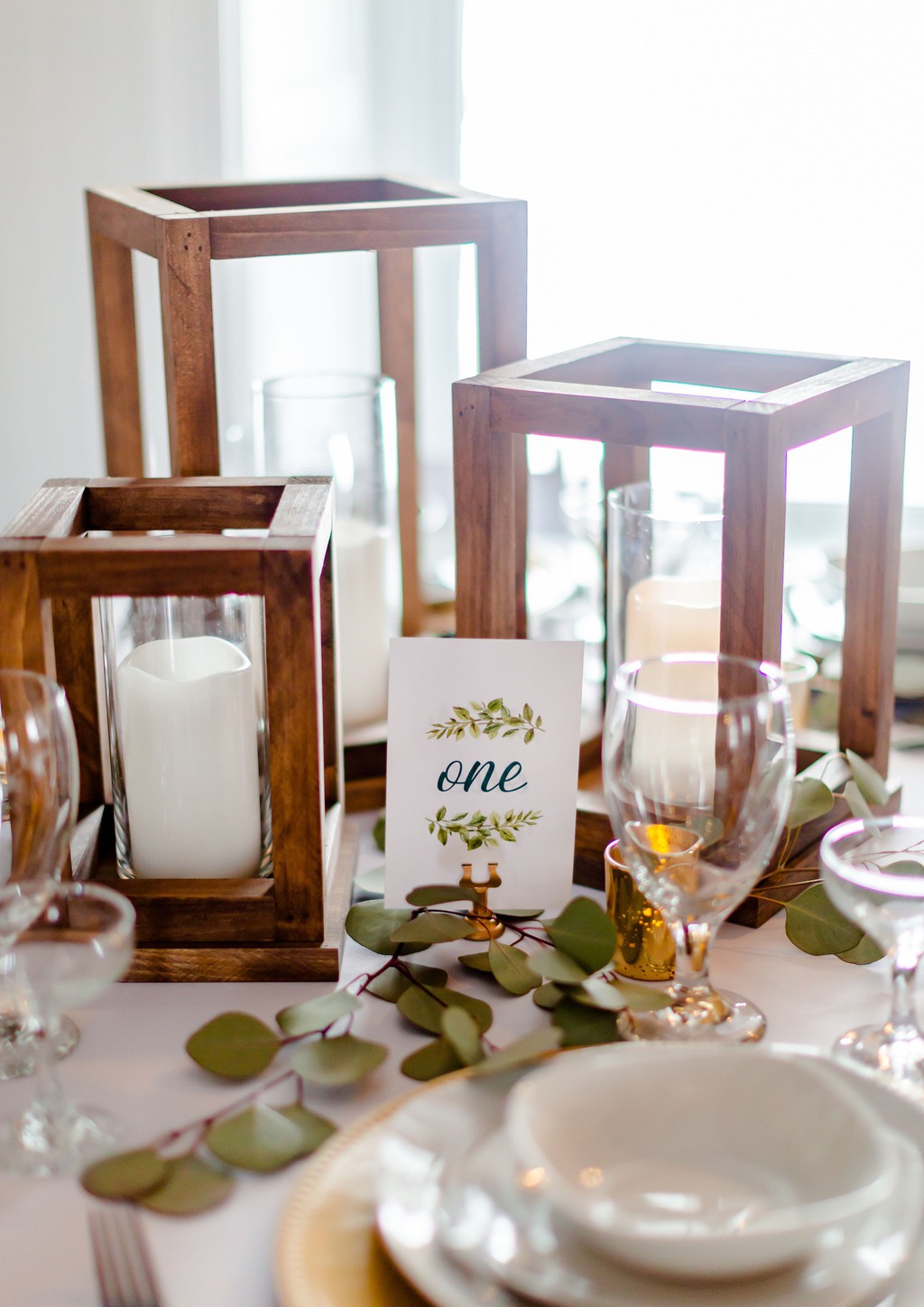 Wooden Lantern Table Centerpieces