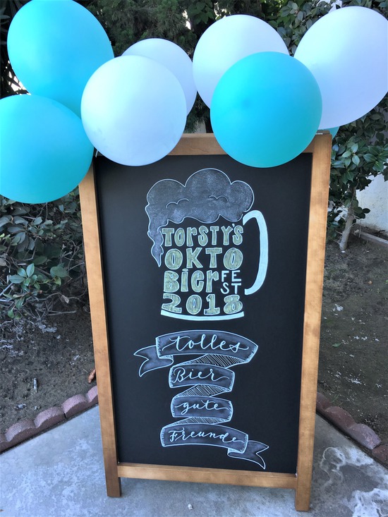chalkboard party sign